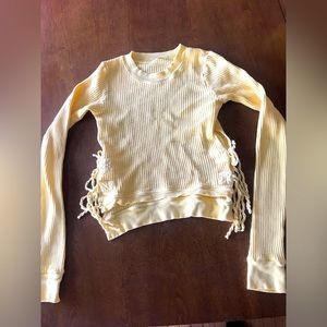Free People thermal hi-lo top S